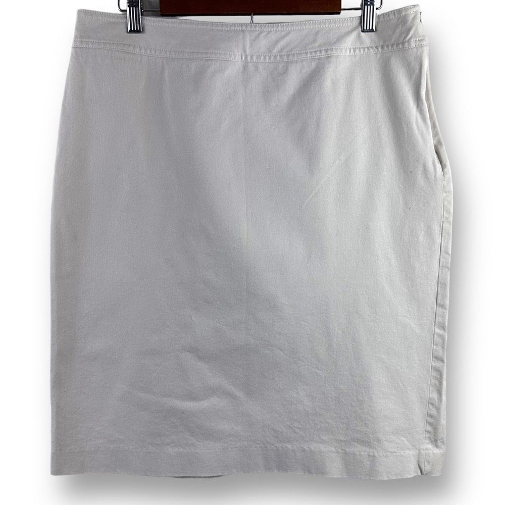 Gap Womens‎ Beige Cotton Stretch Side Zip Mini Straight Pencil Skirt 14